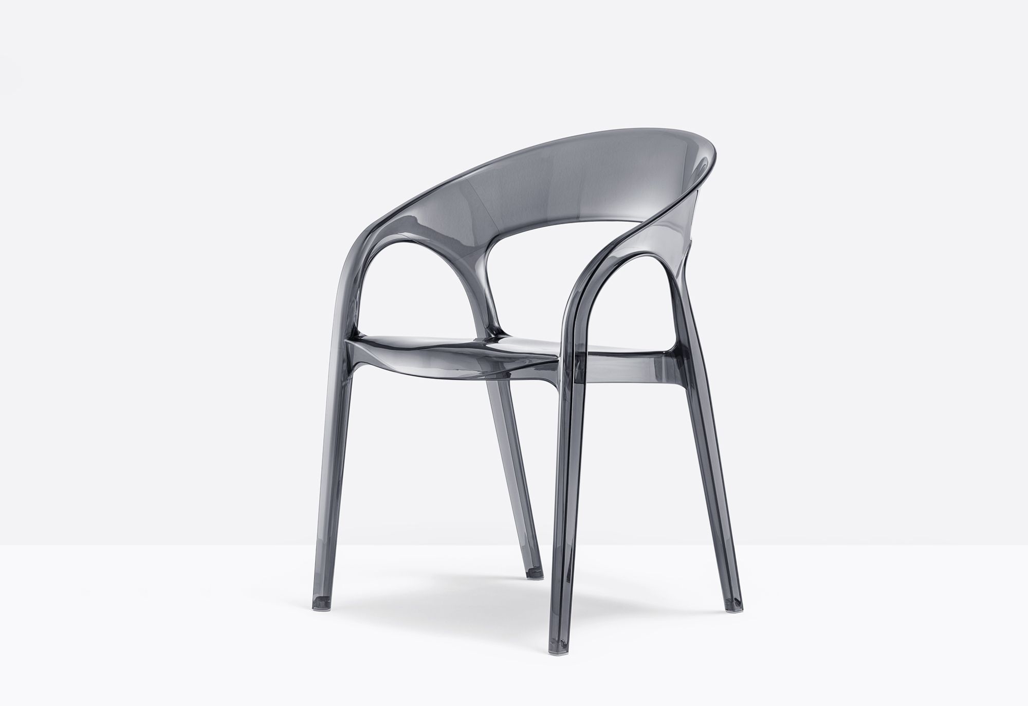 Fauteuil en polycarbonate, transparent, accoudoirs, léger et empilable Fauteuil en polycarbonate, transparent, accoudoirs, léger et empilable